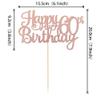 1 PCS Happy 60th Birthday Cake Topper Glitter Cheers to 60 Years Birthday Cake Pick 60 Fabulous Cake Decoration for Happy 60th Birthday Anniversary Party Decorations Supplies Rose Gold view 3