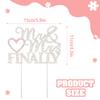 LASKYER Finally Mr & Mrs Silver & Pink Wedding Rhinestone Cake Topper - Perfect for Bridal Shower Engagement Wedding Party Metal Sparkly Cake Centerpieces Topper Decorations Keepsake. view 3