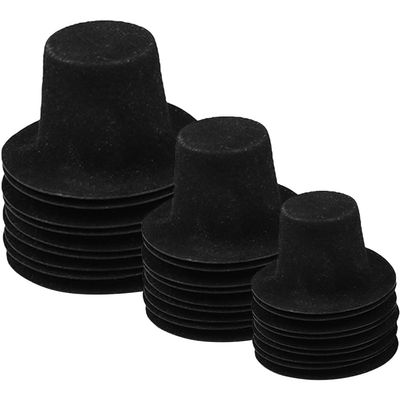 ABOOFAN Mini Felt Hats - 60Pcs Christmas Black Top Hat, Bucket Hat, Wine Bottle Toppers, Doll Caps for Xmas Party Decor, Snowman, Pets, Candy