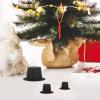 ABOOFAN Mini Felt Hats - 60Pcs Christmas Black Top Hat, Bucket Hat, Wine Bottle Toppers, Doll Caps for Xmas Party Decor, Snowman, Pets, Candy view 3
