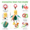 Jollybaby Baby Rattles Hanging Toys for Car Seat Crib Stroller Gym, Montessori Sensory Plush Vegetable Toys for Baby 0-3-6-12 Months with Ring Bell Crinkle and Teether, Newborn view 3