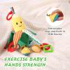 Jollybaby Baby Rattles Hanging Toys for Car Seat Crib Stroller Gym, Montessori Sensory Plush Vegetable Toys for Baby 0-3-6-12 Months with Ring Bell Crinkle and Teether, Newborn view 4