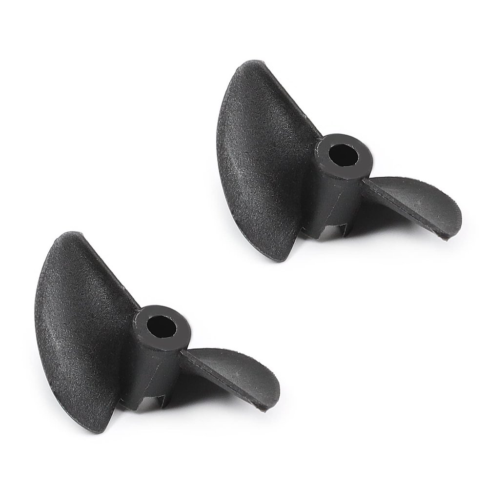 Juvielich RC Boat CCW Propeller 3.18mm Shaft 2 Vanes 30mm 1.4 P/D Fan Shape Pastic Black Rotating Propeller Props for RC Boat 2pcs