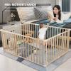 Jolan Baby Playpen Wooden,Detachable/Portable,Baby Fence with Door,Indoor Outdoor Large Safety Playard Playpen,63cm Height,Activity Center Playpen for Twins,Toddlers,Children,150180cm view 2