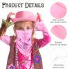 24 Pieces Cowboy Hats and Bandanas for Kids Western Cowboy Costume Hat Accessories for Toddler Child Western Theme Birthday Party Supplies Halloween Costume Dress(Pink) view 3