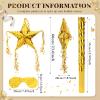 Foil Star Piata with Blindfold and Bat for Birthday Foldable Star Shape Piata with Stick Festive Fiesta Party Supplies Favors for Mexican Party (Gold) view 2