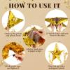 Foil Star Piata with Blindfold and Bat for Birthday Foldable Star Shape Piata with Stick Festive Fiesta Party Supplies Favors for Mexican Party (Gold) view 3