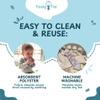 Tasty Tie Teething Tie, 3-in-1 Clip-on Baby Tie Crinkle Toy & Silicone Teether for 3-6-9-12-18 Month Babies | GOTS Certified Organic Cotton | Unique Baby Boy Gift or Stocking Stuffer, Elephant Style view 3