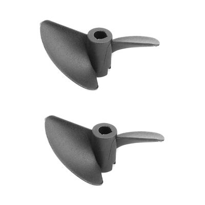 Juvielich 2Pcs RC Boat CCW Propeller 4.76mm Shaft 2 Vanes 45mm 1.4 P/D Fan Shape Pastic Black Rotating Propeller Props for RC Boat