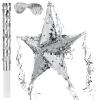 Foil Star Piata with Blindfold and Bat for Birthday Foldable Star Shape Piata with Stick Festive Fiesta Party Supplies Favors for Mexican Party(Silver) view 1