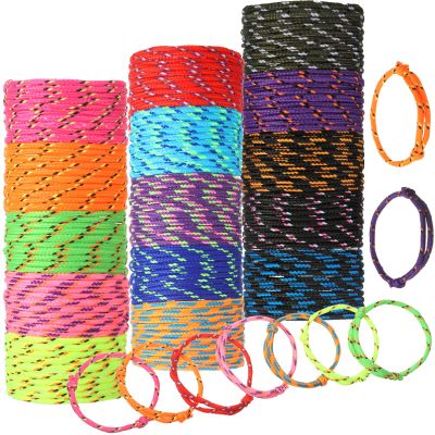 Hillban 300 Pcs Friendship Bracelets Bulk for Kids Neon Jelly Bracelets 80's Party Galentines Day Favors Gift Adjustable Paracord Rope Woven Goody Bag Stuffers Girls Boy Favors, 15 Colors(Classic)