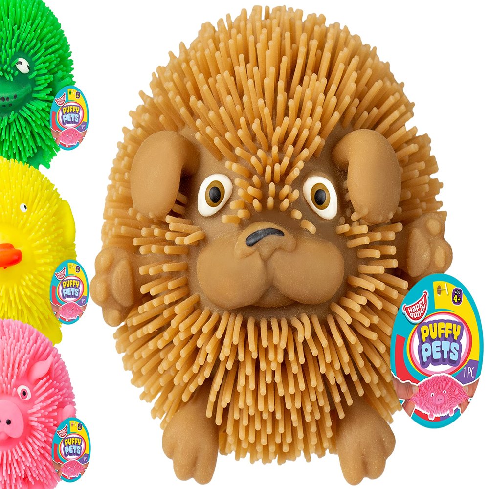 JA-RU Puffer Ball  Gum-Scented Animal Stress Balls for Kids (1 Unit) Squishy Pig, Frog, Chicken & Dog, Soft Spiky Sensory Toys, Stress Relief Toy, Party Favors & Classroom Prizes. 4350-1