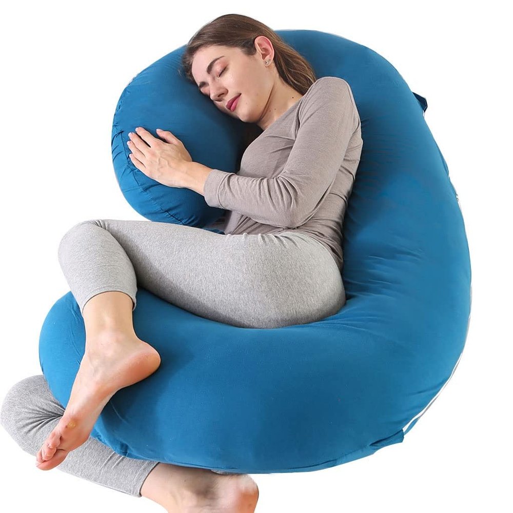 Pregnancy Pillow C-Shaped Maternity Pillow with Removable Pillowcase Comfortable Cotton Side Sleeping Pillow with Multifunctional Nursing Pillow. Multifunctional Body Pillow