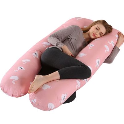 Pregnancy Pillow U-Shaped Maternity Pillow. Soft and Comfortable Cotton Body Pillow, Side Sleeper 55in Maternity Pillow for Leg, Tummy and Lumbar Support (Color : A18, Size : 140x80cm)