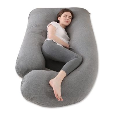 Pregnancy Pillow Comfortable G-Shaped Pregnancy Pillow. Soft, Comfortable and Breathable Breastfeeding Pillow with Removable Pillowcase Support Body Pillow (Color : Gray2, Size : 180x70cm)