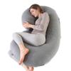 Pregnancy Pillow C-Shaped Maternity Pillow in Grey Comfortable Cotton Pillowcase, Removable and Washable Multifunctional Breastfeeding Pillow, Side Sleeper, Cuddle Pillow view 1