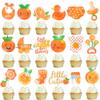 36pcs Little Cutie Cupcake Toppers Little Cutie Baby Shower Decoration Orange Cupcake Toppers for Citrus Theme Birthday Party Baby Shower Supplies view 2