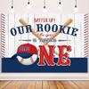 AIBIIN Baseball 1st Birthday Backdrop Baseball Birthday Party Decorations Banner Boy Sports Ball White Stripe Backdrop Background 1st Birthday Boy Backdrop Banner For Cake Table Supplies 7x5ft view 2