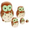 Toyvian Wood Owl Nesting Dolls 5 Pcs Matryoshka Russian Doll Cartoon Animal Stacking Doll Cute Animal Toy Birthday Party Decoration for Gift Favors Decor view 1