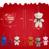 Acekid 28PCS Valentine's Day Gift Cards Plush Bear Stuffed Keychain Toys for Kids, Mini Animal Plush Toys for Valentines Exchange, School Classroom Prize view 2