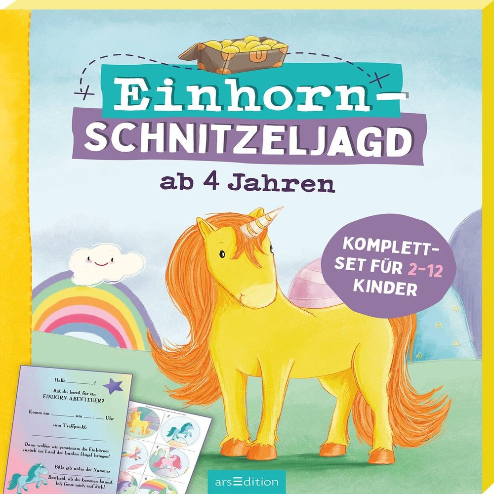 Ars Edition Unicorn Scavenger Hunt from 4 Years: Complete Set for 2-12 Children | All-Round Carefree Package for Children's Birthday Parties Indoor and Outdoor