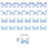 24Pcs Lively 3D Butterfly Cupcake Toppers Double Layer Butterfly Decorations for Girls Women's Happy Birthday Wedding Party Cake Wall Party Food Decorations Blue view 2