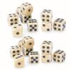 6 Sided Dice Set, 20Pcs White Pearl Grain Circle Dots Six Sided Dice 16mm for Table Borad Games Math Teaching view 1