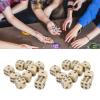 6 Sided Dice Set, 20Pcs White Pearl Grain Circle Dots Six Sided Dice 16mm for Table Borad Games Math Teaching view 3