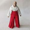 1/12 Samurai Kimono Clothes for 6" 6 inches 1:12 Action Figure Doll Clothes (White top&red Trousers) view 3