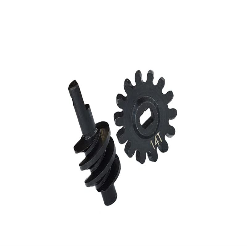 Carbon Steel Overdrive Differential Worm Gear Set 14T For Axial Rc Truck 1/24 SCX24 Crawlers - Black