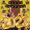 Gold Happy New Year Decorations 2023 Set - Pack of 35, Gold 2023 Balloons | Large 8 Feet Gold Fringe Curtain, Big 10 Feet Happy New Year Banner | New Years Eve Party Supplies 2023 | Nye Decorations view 2