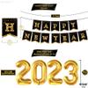 Gold Happy New Year Decorations 2023 Set - Pack of 35, Gold 2023 Balloons | Large 8 Feet Gold Fringe Curtain, Big 10 Feet Happy New Year Banner | New Years Eve Party Supplies 2023 | Nye Decorations view 4