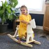 AmishToyBox.com Wooden Rocking Horse Toddler Ride-On Toy (White and Natural) view 1