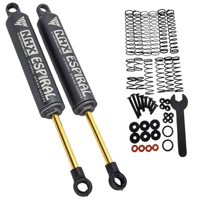NHX RC 110mm Espiral Two Stage Internal Spring Damper Shocks (2) Gunmetal : Crawler