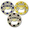 Luck Lab Set of 3 Metal Bottle Opener Poker Buttons - Dealer Button, Big Blind and Small Blind Metal Weights (Position Markers) for Texas Hold Em - 2 inch view 2