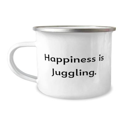 Inappropriate Juggling 12oz Camper Mug, Happiness is Juggling, Present For Friends, Epic From