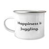 Inappropriate Juggling 12oz Camper Mug, Happiness is Juggling, Present For Friends, Epic From view 1