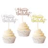 Rsstarxi 24 Pack Happy Birthday Cupcake Toppers Glitter Birthday Cupcake Food Picks for Celebrating Happy Birthday Party Cake Decorations Supplies Gold Rose gold Silver view 1