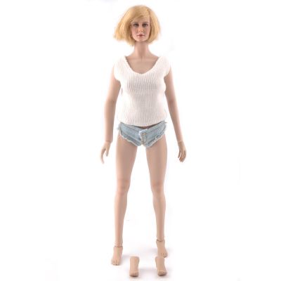 1/6 Scale Female Body,12inch Female Large Bust Super Flexible Seamless Action Figure Body with Detachable Feet Collection (S12D Suntan Skin)