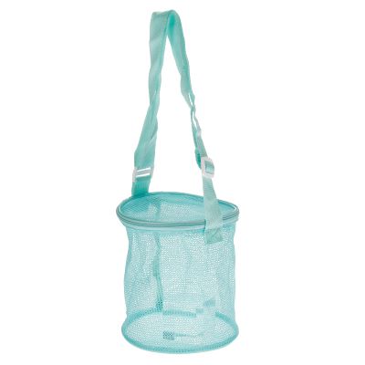 PATIKIL Mesh Beach Bag, Sea Shells Mesh Tote Sand Boxes Collecting Nets Bags with Zipper for Travel, Green