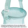 PATIKIL Mesh Beach Bag, Sea Shells Mesh Tote Sand Boxes Collecting Nets Bags with Zipper for Travel, Green view 4