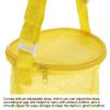PATIKIL Mesh Beach Bag, Sea Shells Mesh Tote Sand Boxes Collecting Nets Bags with Zipper for Travel, Yellow view 4