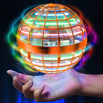 AMERFIST 2025 Flying Orb Ball Toy,Cosmic Globe Boomerang Hover Ball Galactic Fidget Spinner, Hand Drone Orbit, Cool Toys Gift for 6 7 8 9 10+ Year Old Boys Girls Teens Outdoor Toys(Orange)