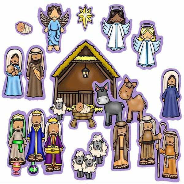 Story Time Felts Nativity Felt Figures Flannel Board Stories 25 Pieces Christmas Scene Birth Jesus (Small)