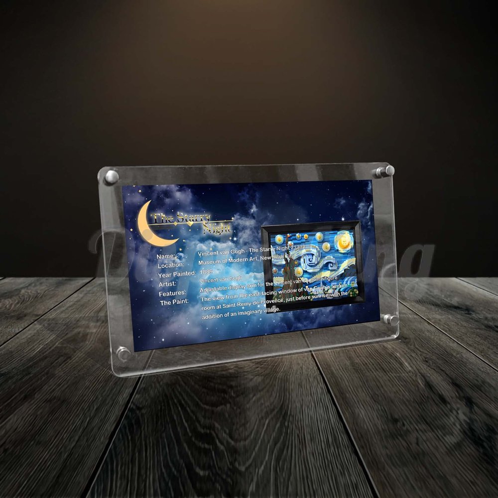 Acrylic Display Photo Frame for Vincent Van Gogh The Starry Night 21333 (Model Set is not Included)