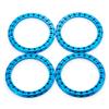 WEFEINO 4PCS Aluminum Replacement Wheels Rims 2.2" Beadlock Ring for 1/10 Axial Wraith SCX10 D90 Wraith 90048 TRX4 TRX6 (Blue-A) view 2
