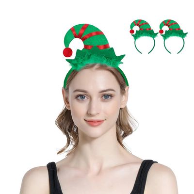 HKSICHENGKEJI 2 Pieces Elf Headbands Christmas Cute Elf Hair Hoop with Small Bell Holiday Headpiece for Kids Girls Party