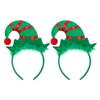 HKSICHENGKEJI 2 Pieces Elf Headbands Christmas Cute Elf Hair Hoop with Small Bell Holiday Headpiece for Kids Girls Party view 2
