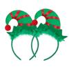 HKSICHENGKEJI 2 Pieces Elf Headbands Christmas Cute Elf Hair Hoop with Small Bell Holiday Headpiece for Kids Girls Party view 4