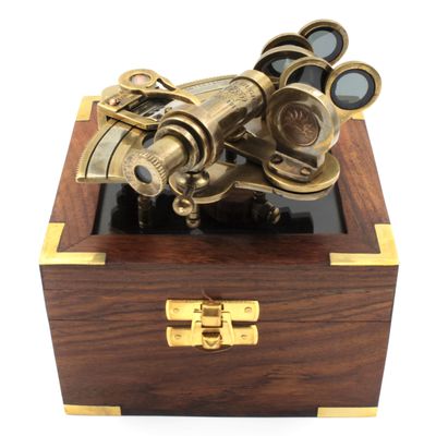 Nautical Bronze Sextant  Solid Brass Maritime Astrolabe | Vintage Ship Navigation Instrument for Nautical Decor, Collectibles, Maritime Gifts, and Navigational Tools